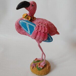 Pink Flamingo Statuary Surfboard Flower Crown